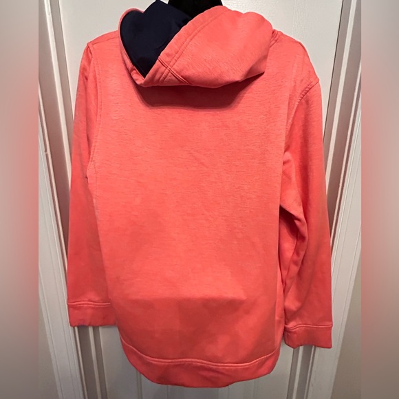 Under Armour Woman's Sweatshirt Small Bright Orange Graphic Hoodie Pullover - Picture 5 of 10